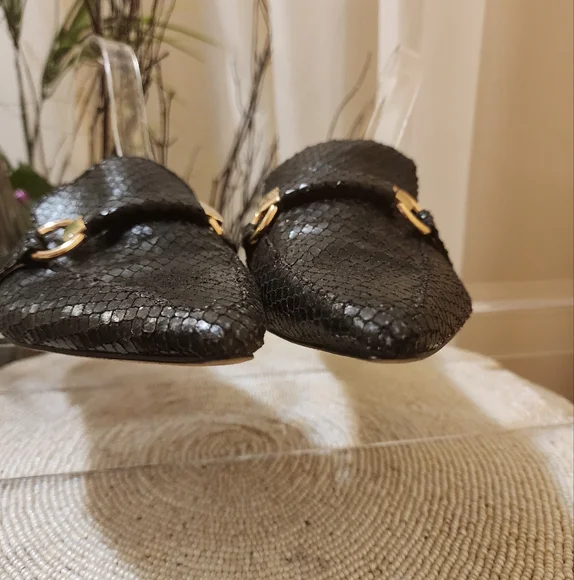 Zara women black  smart leather loafers size 37 us 6.5.New condition. - Picture 4 of 9